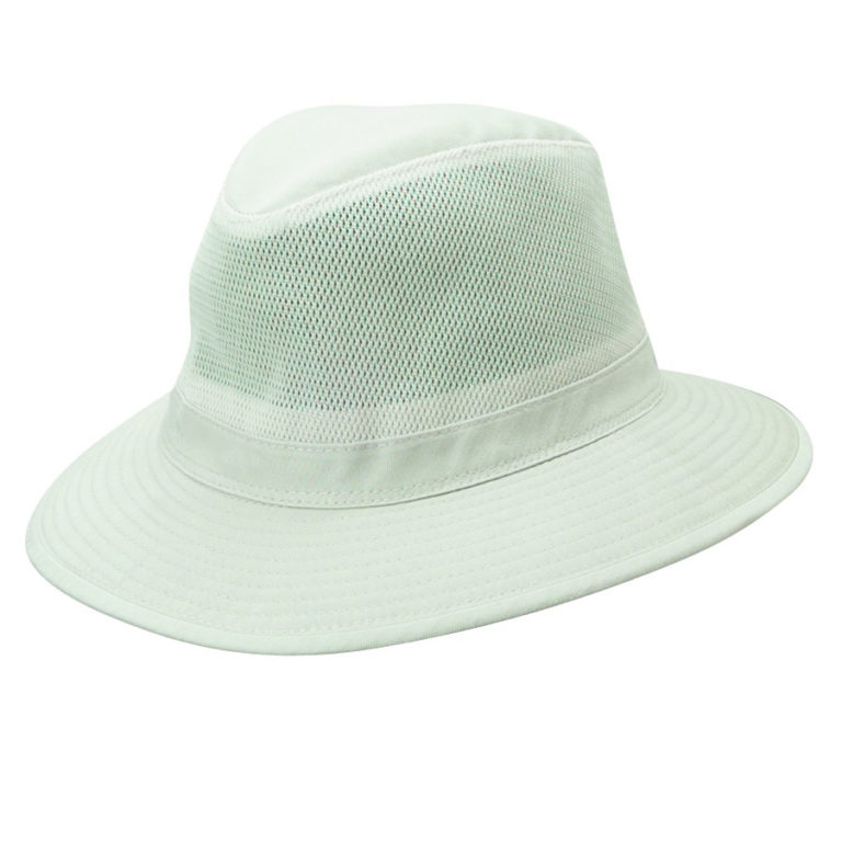 Garment Washed Twill Safari Hat With Mesh Sidewall Small Brim