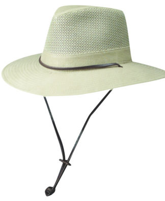 Camel Brushed Twill Safari Hat with Mesh Sidewall - Explorer Hats