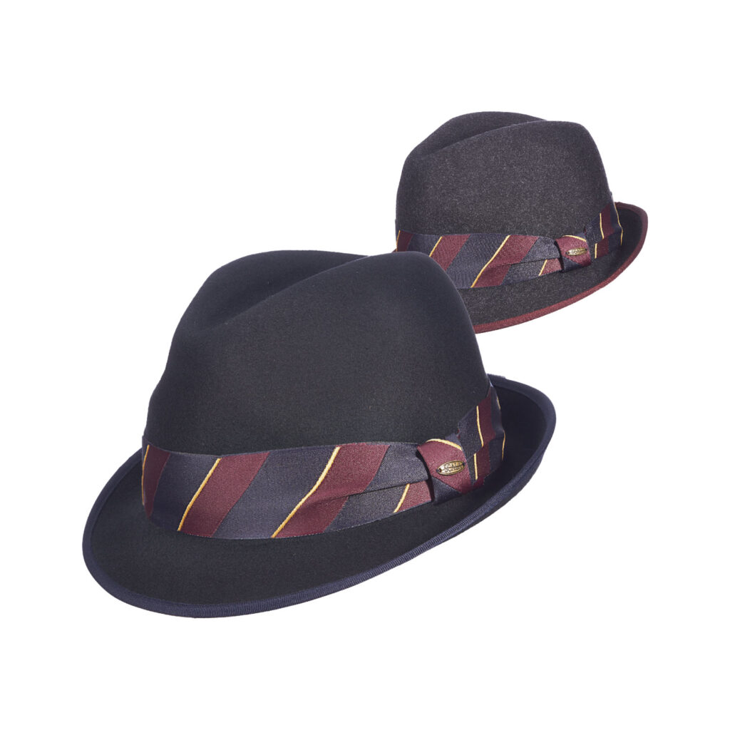 Wool Felt Stingy Brim Fedoratrillby With Tie Print Explorer Hats 7716