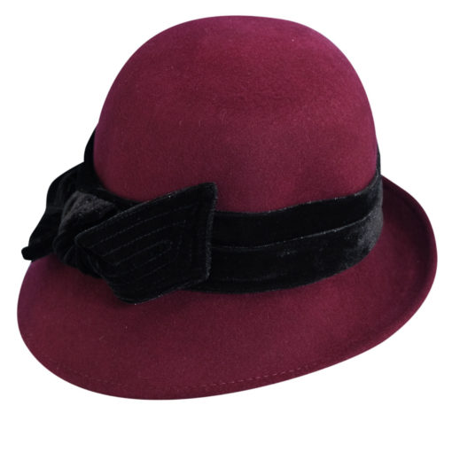 Wool Felt Cloche with Velvet Bow | Explorer Hats