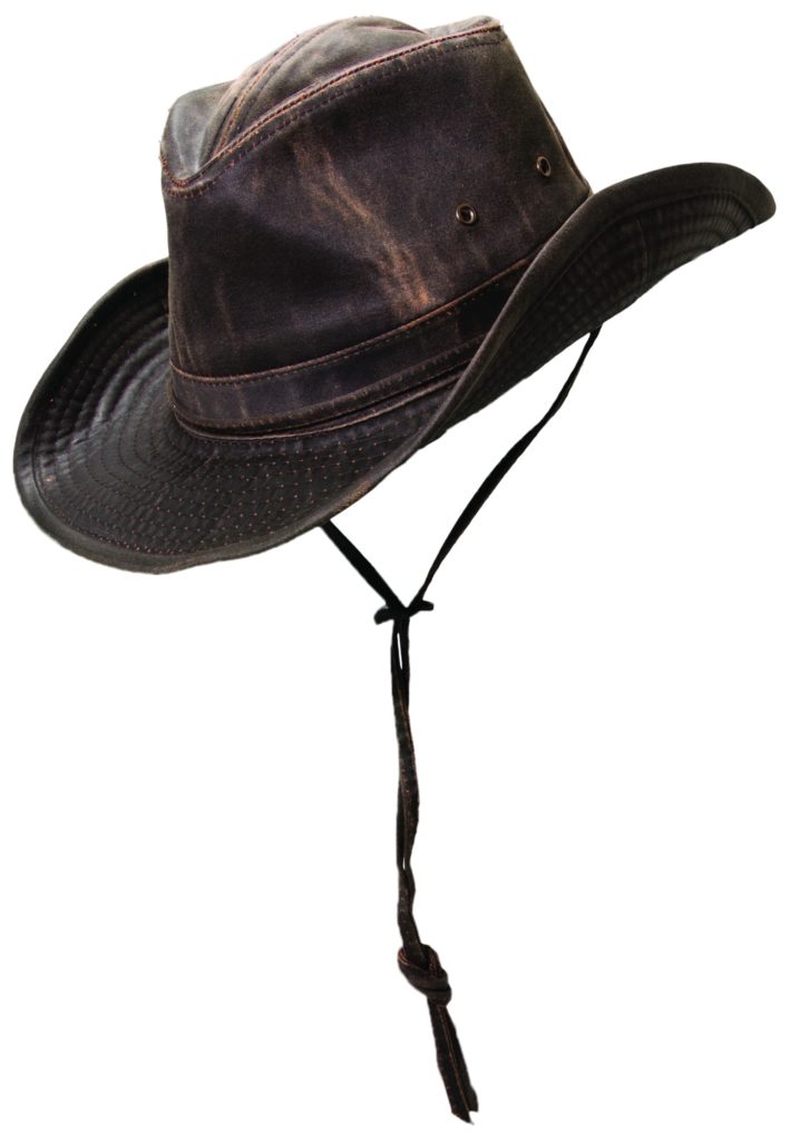 Weathered Cotton Outback Hat with Eyelets and Strap - Explorer Hats