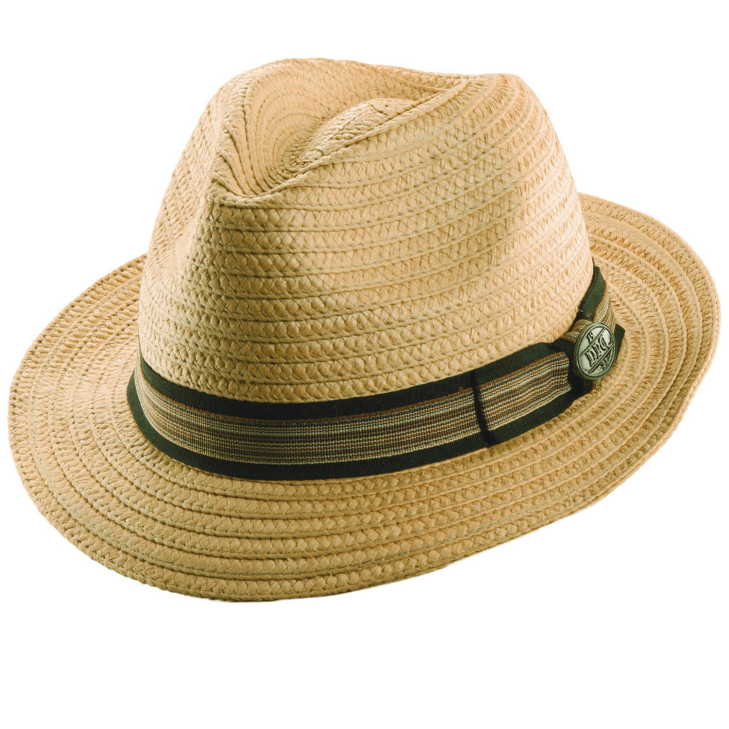 Paper Braid Fedora With Stripe Ribbon Trim – Explorer Hats