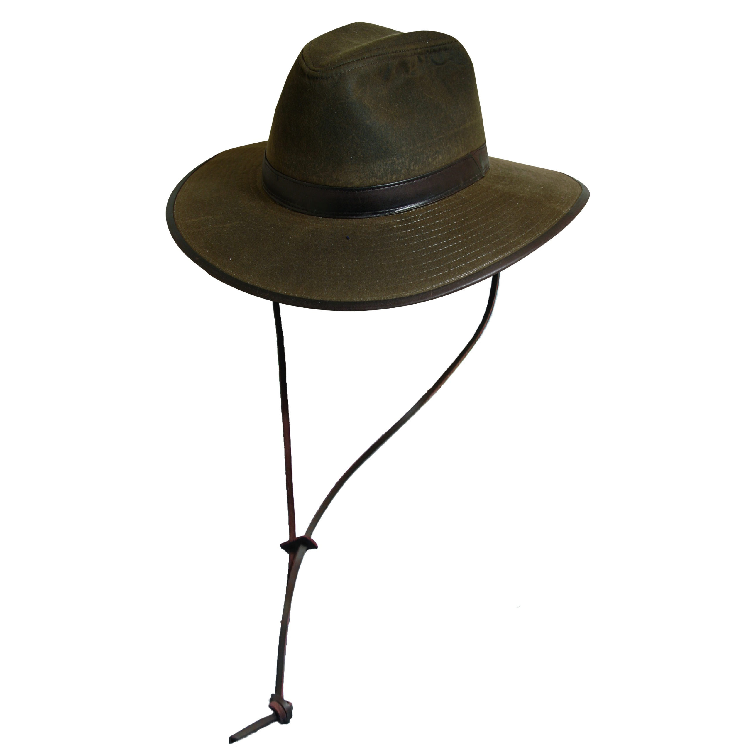 Oil Cloth Safari Hat with Leather Trim - Explorer Hats