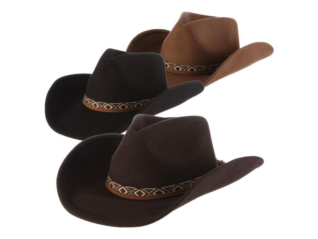 Crushable Brown Felt Western Cowboy Hat - S